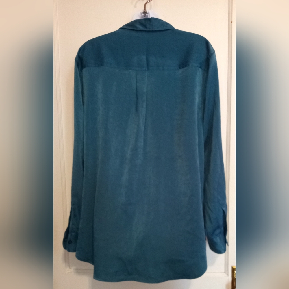 Dressbarn Ladies Teal Button-Up Shirt Sz XL - Picture 4 of 6